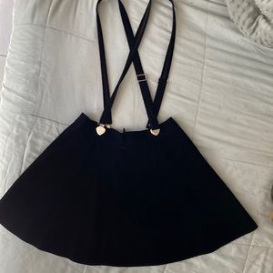 Black Heart-Suspender Skirt